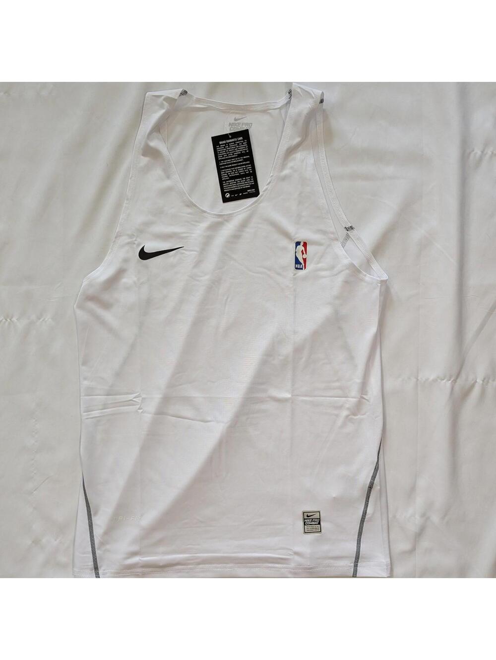 Nike Pro Combat NBA Compression Tank Top Men's L White Dri-FIT Basketball NWT - Picture 2 of 8